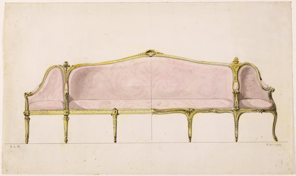 Ontwerp voor een bank door John Linnell