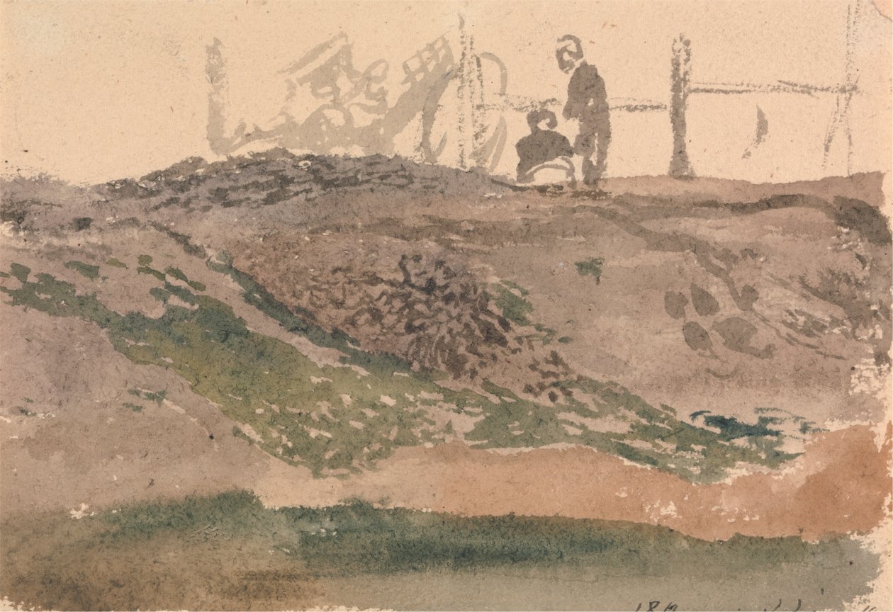 Figuren op een oever, Kensington Gravel Pits door John Linnell
