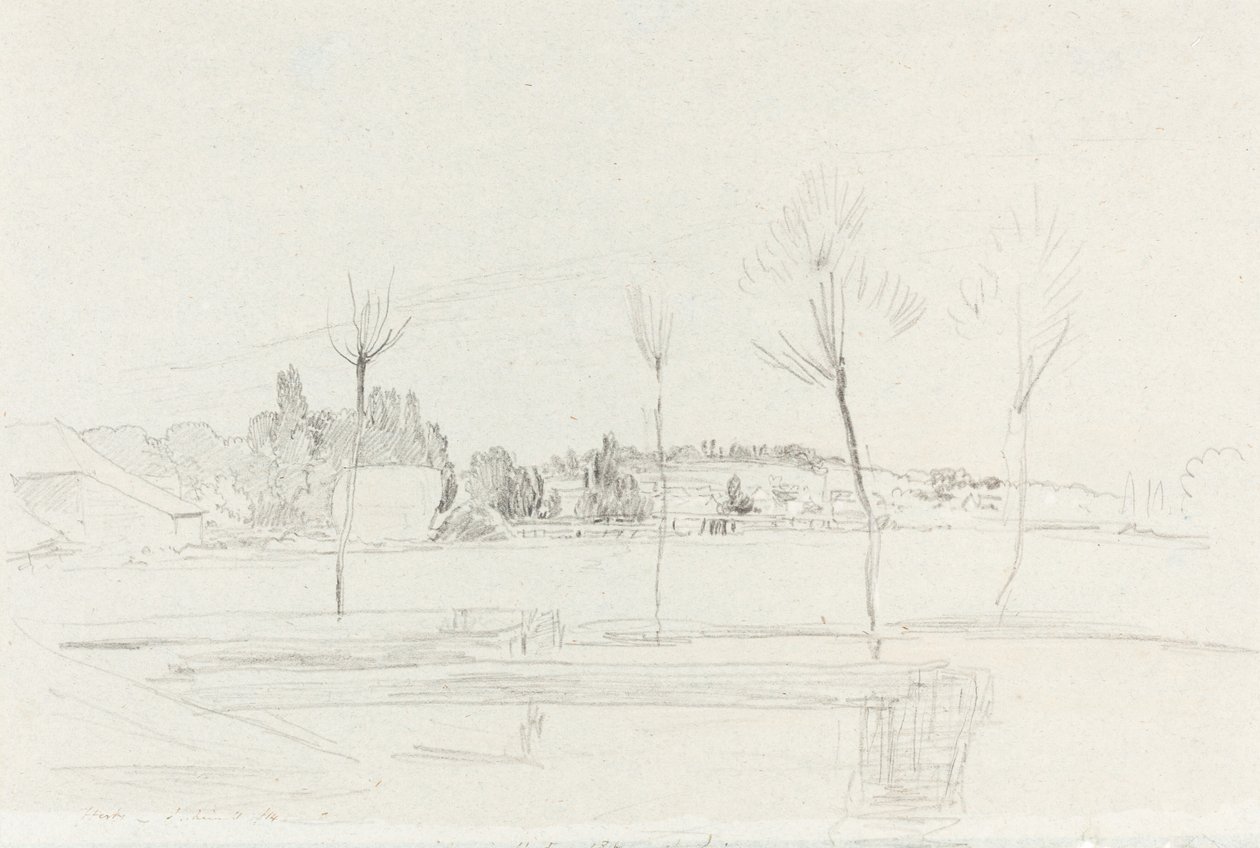 Landschap in Hertfordshire door John Linnell