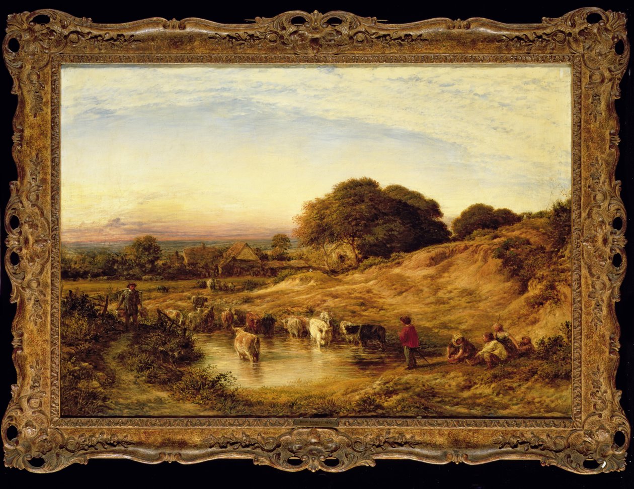 Zonsondergang, 1860 door John Linnell