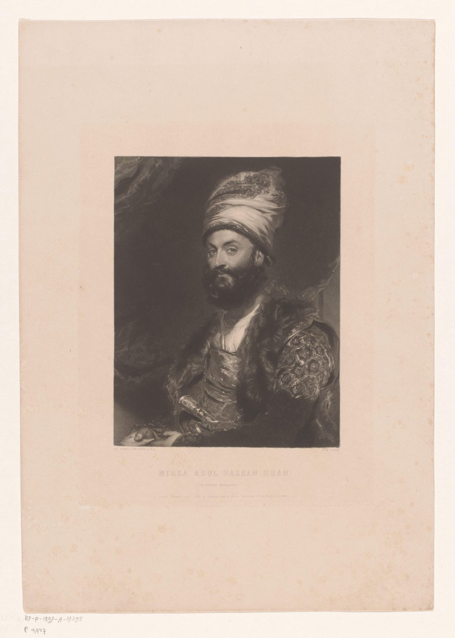 Portret van Mirza Abolhassan Khan Ilchi door John Lucas