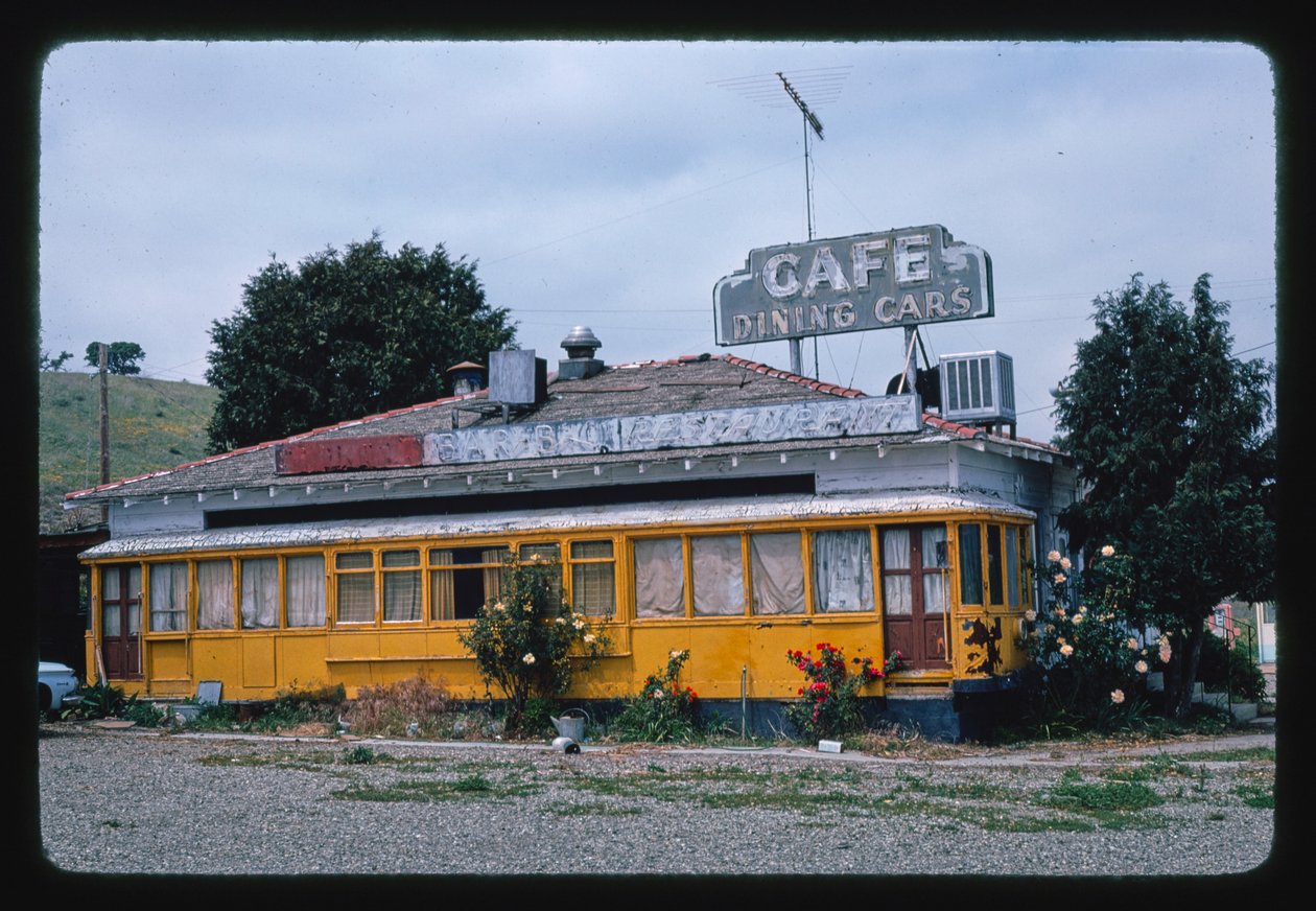 Dining Cars Cafe, Buellton, Californië, VS door John Margolies