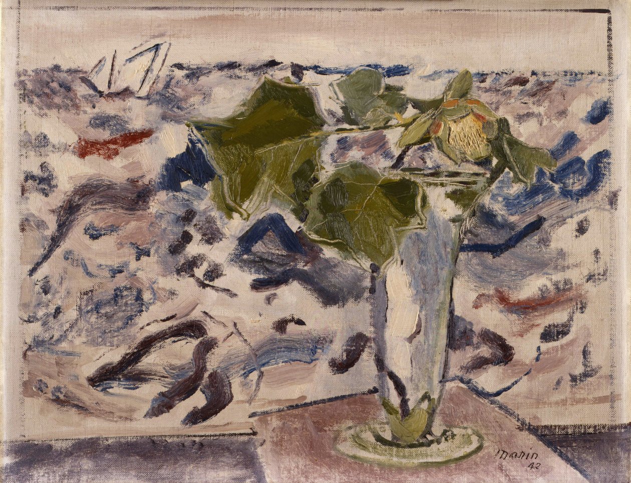 Stilleven en de zee door John Marin