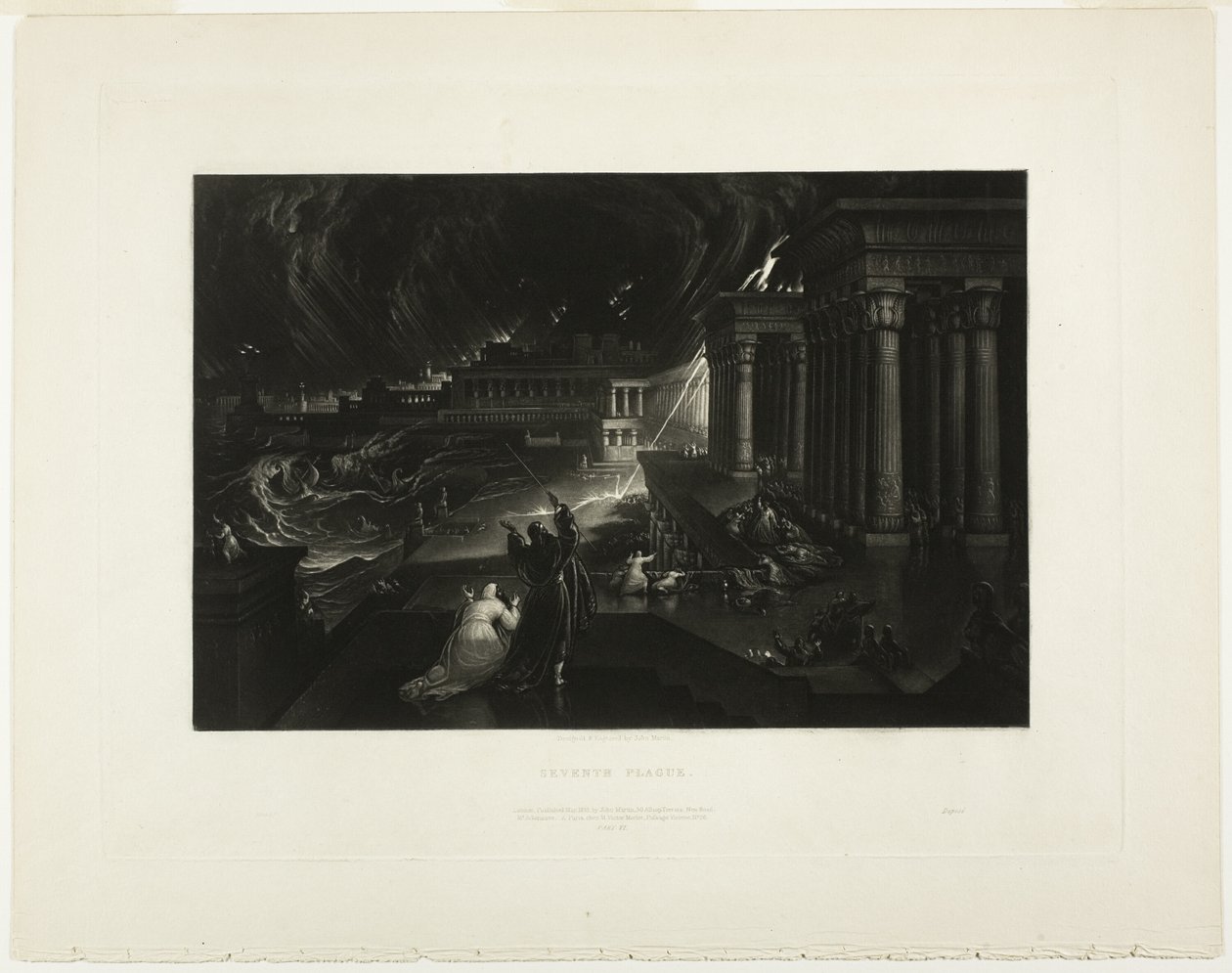 Zevende plaag, uit Illustraties van de Bijbel door John Martin