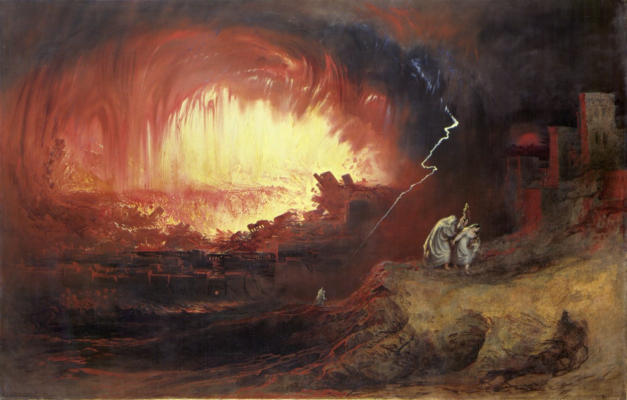 De vernietiging van Sodom en Gomorra door John Martin