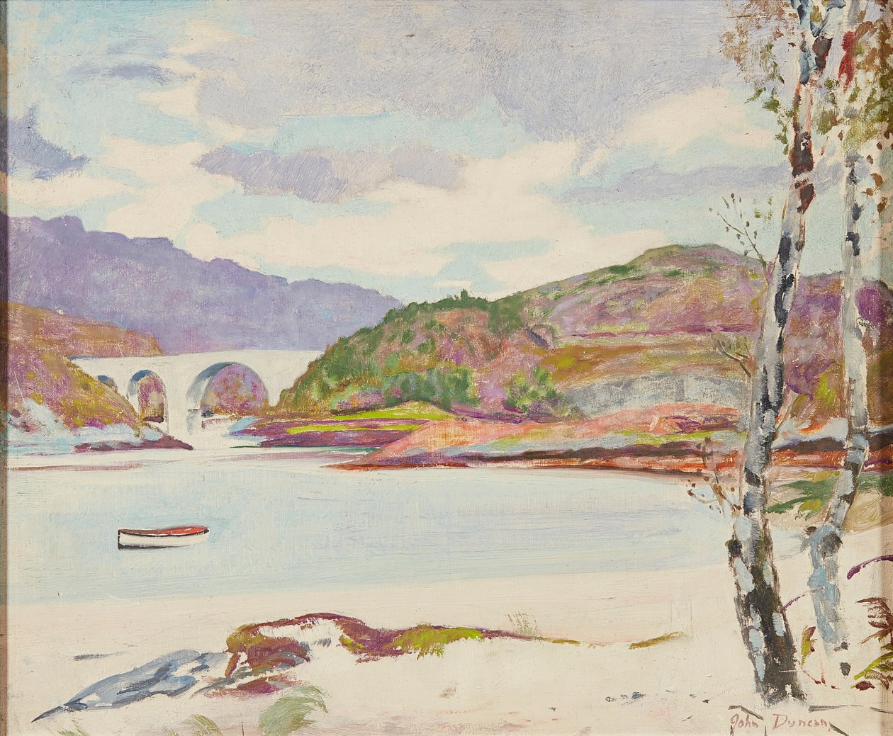 Brug over de rivier door John Duncan