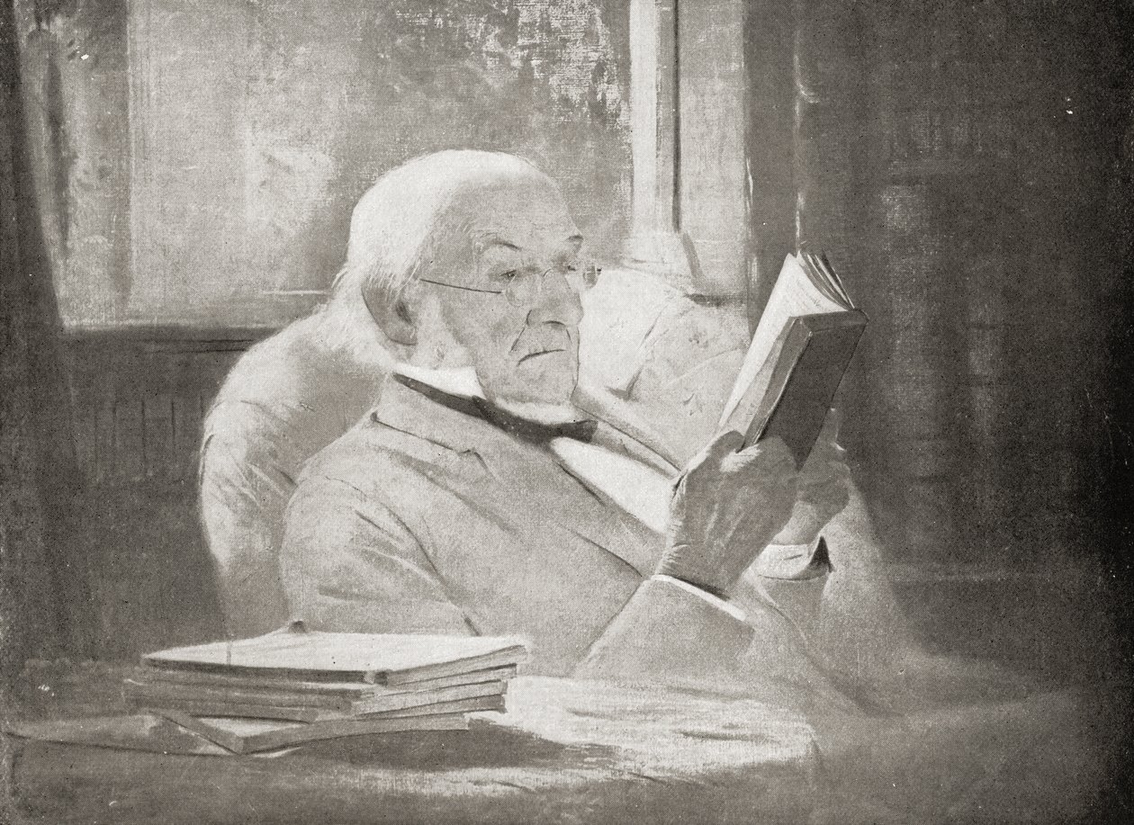 William Ewart Gladstone op hoge leeftijd, illustratie uit 