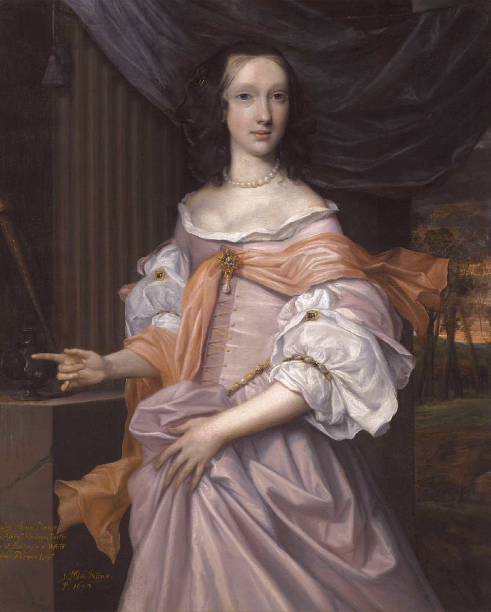 Catherine Dormer, dochter van Montagu Bertie, 2e graaf van Lindsey, door John Michael Wright door John Michael Wright