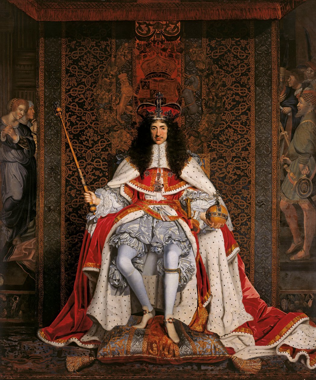 Karel II van Engeland in kroningsgewaden door John Michael Wright