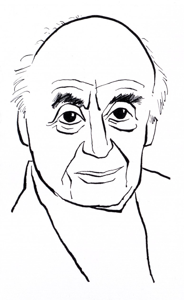 Berthold Goldschmidt, karikatuur door John Minnion