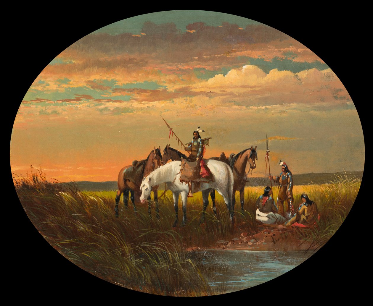 Een pauze op de prairie voor een rookpauze, ca. 1870 door John Mix Stanley