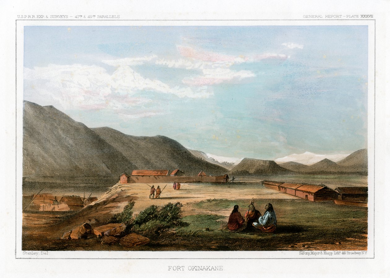 Fort Okinakane, VS, 1856 door John Mix Stanley