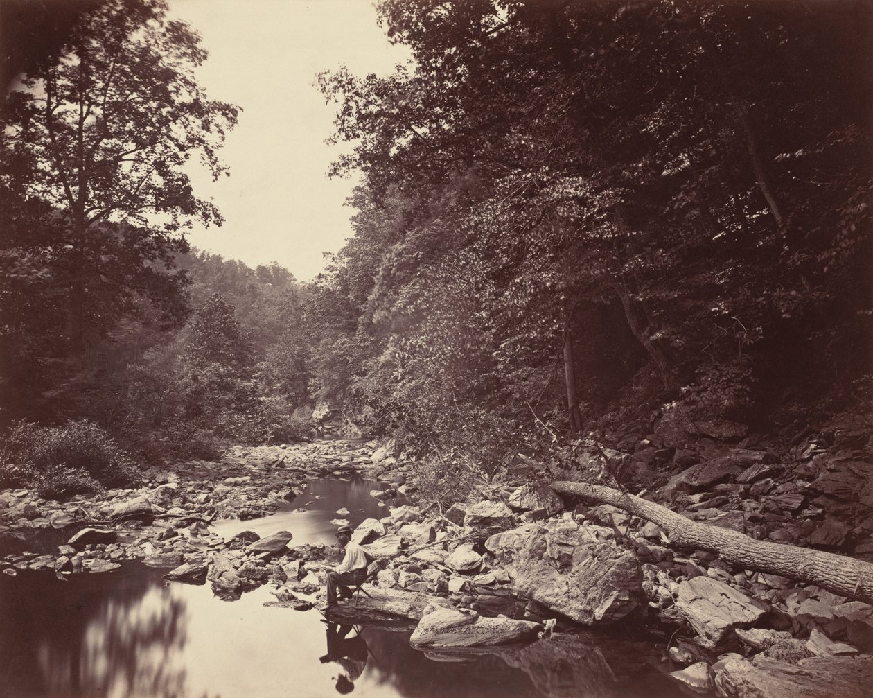 De Wissahickon Creek bij Philadelphia door John Moran