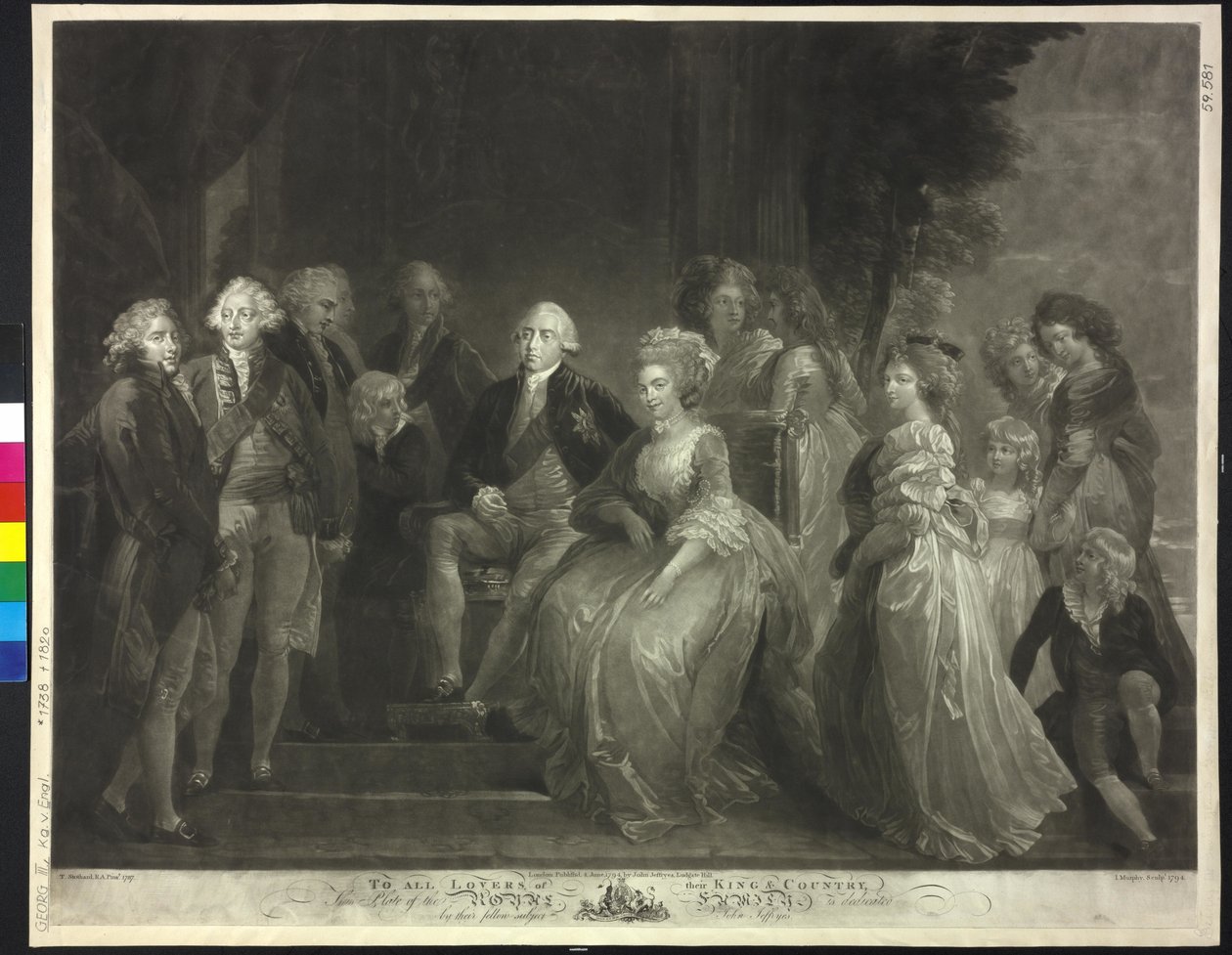 Koning van Engeland met zijn vrouw en haar kinderen George III door John Murphy