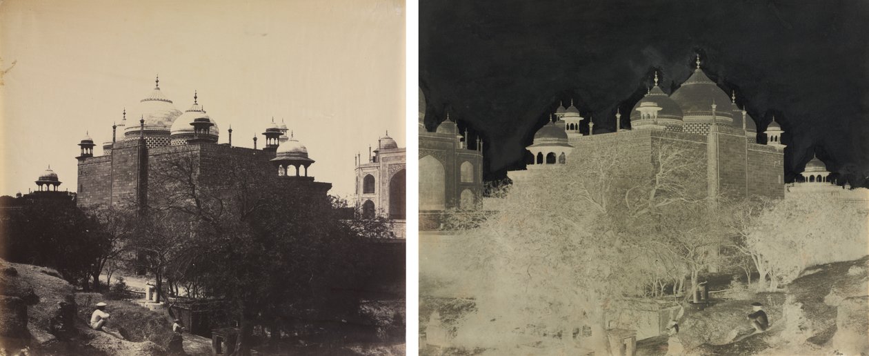 Taj Mahal, Achteraanzicht van het Rusthuis, met Figuur door John Murray
