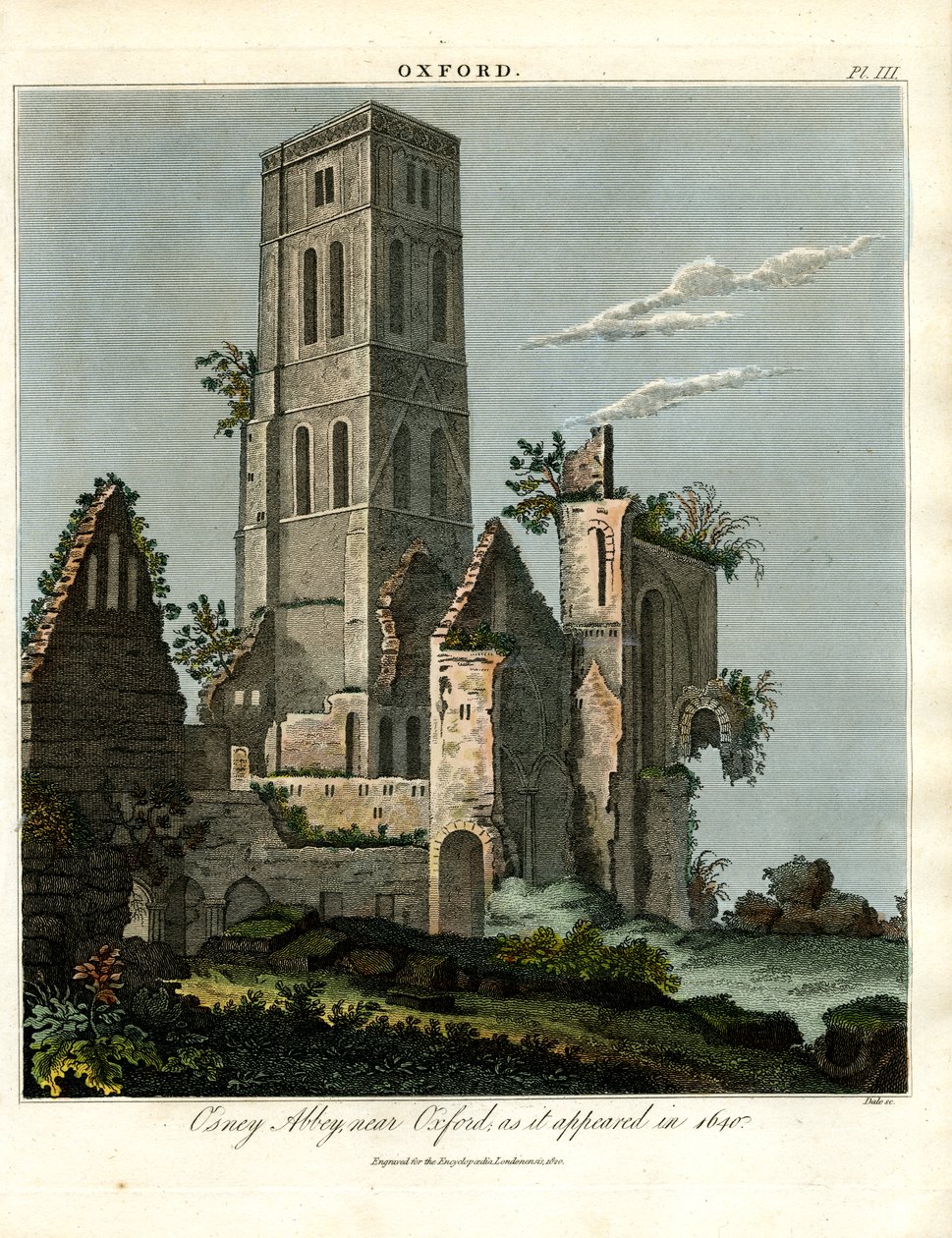 Osney Abbey bij Oxford zoals het er in 1650 uitzag door John Pass
