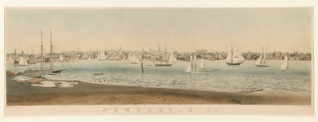 Newport, R.I. / Uitzicht vanaf Fort Wolcott, Goat Island door John Perry Newell