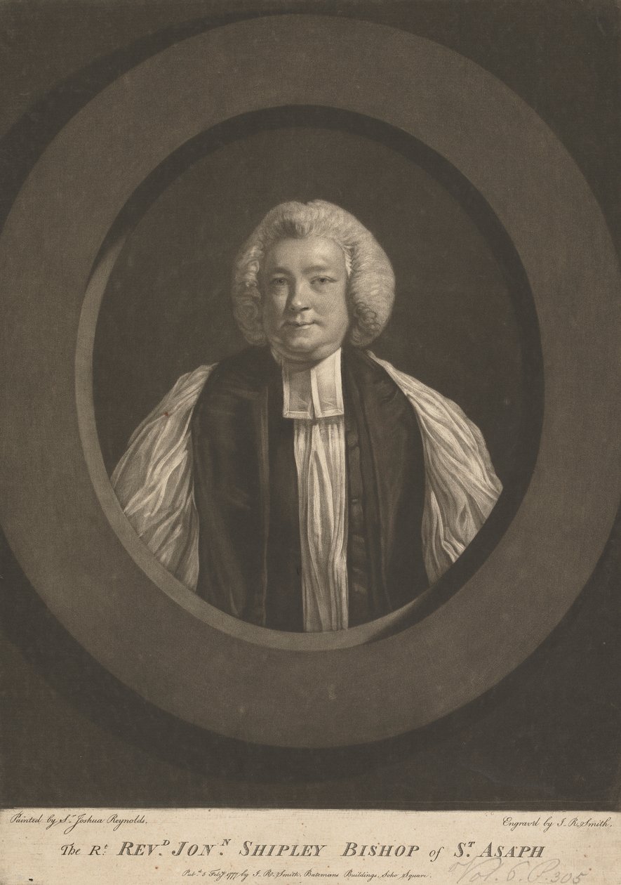 Dominee Jonathan Shipley, Bisschop van St. Asaph door John Raphael Smith