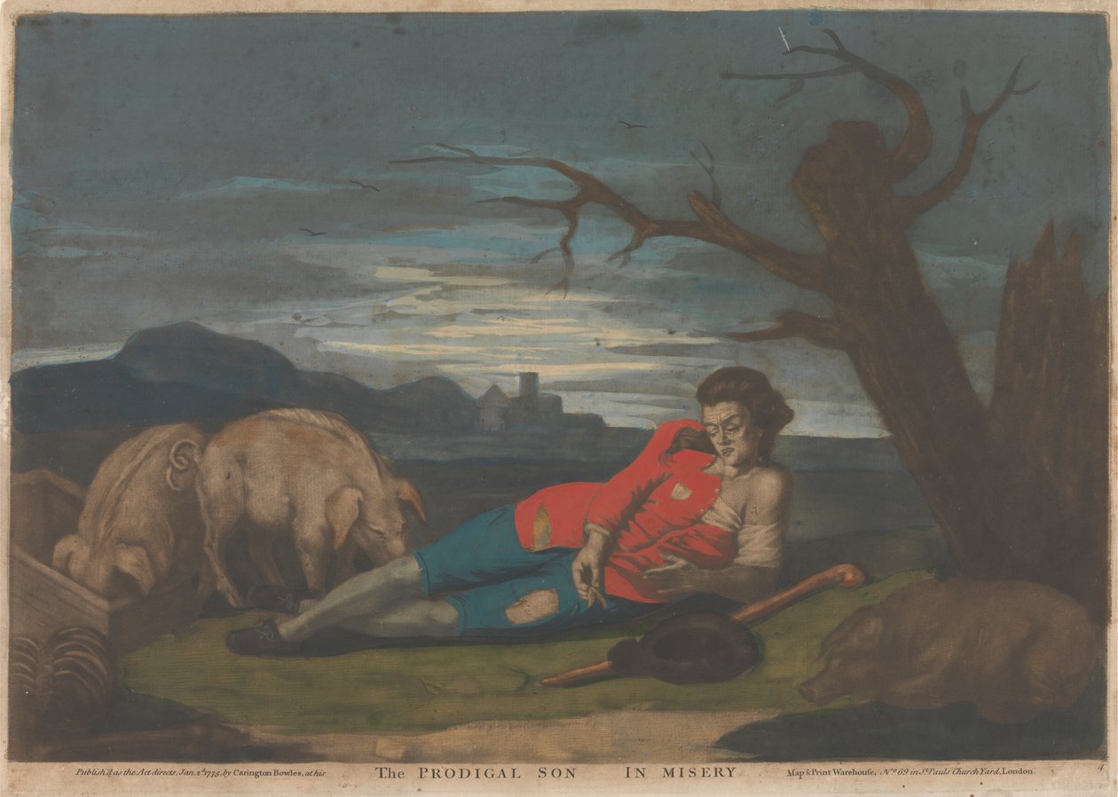 De verloren zoon in ellende (1 van 5) door John Raphael Smith