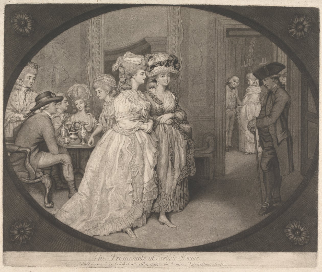De promenade bij Carlisle House door John Raphael Smith