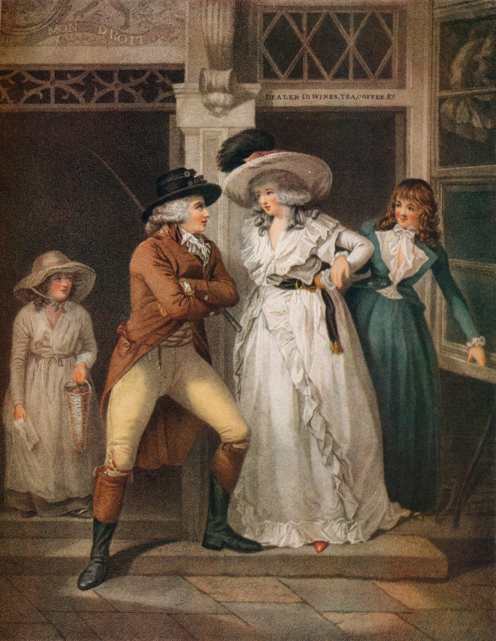 De taveurnde deur, Laetitia verlaten door haar verleider wordt op de stad geworpen, 1789 door John Raphael Smith