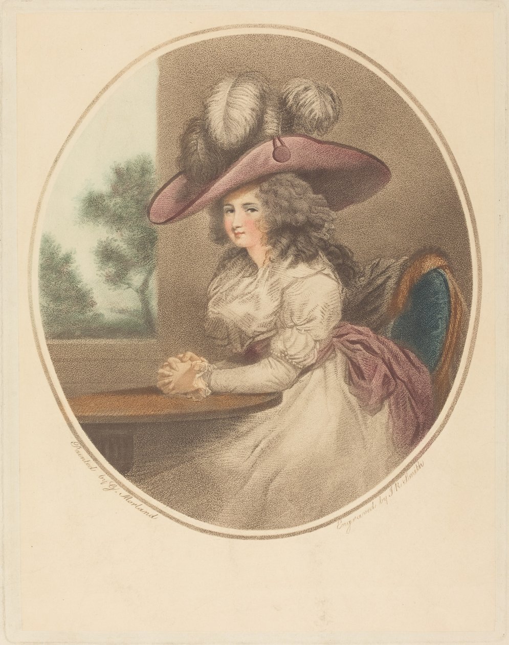 Anne Ward Morland (Delia in de stad) door John Raphael Smith after George Morland