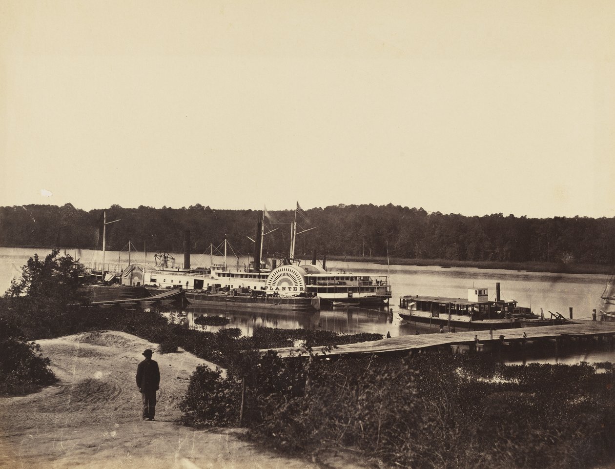 Medische Bevoorradingsboot Plauter, op de Appomattox., januari 1865 door John Reekie