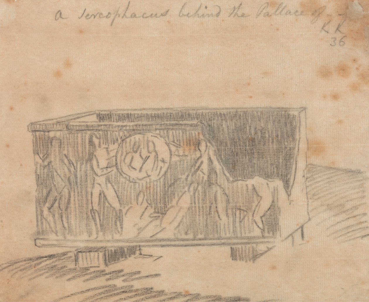Een Sarcofaag Achter het Paleis door John Robert Cozens
