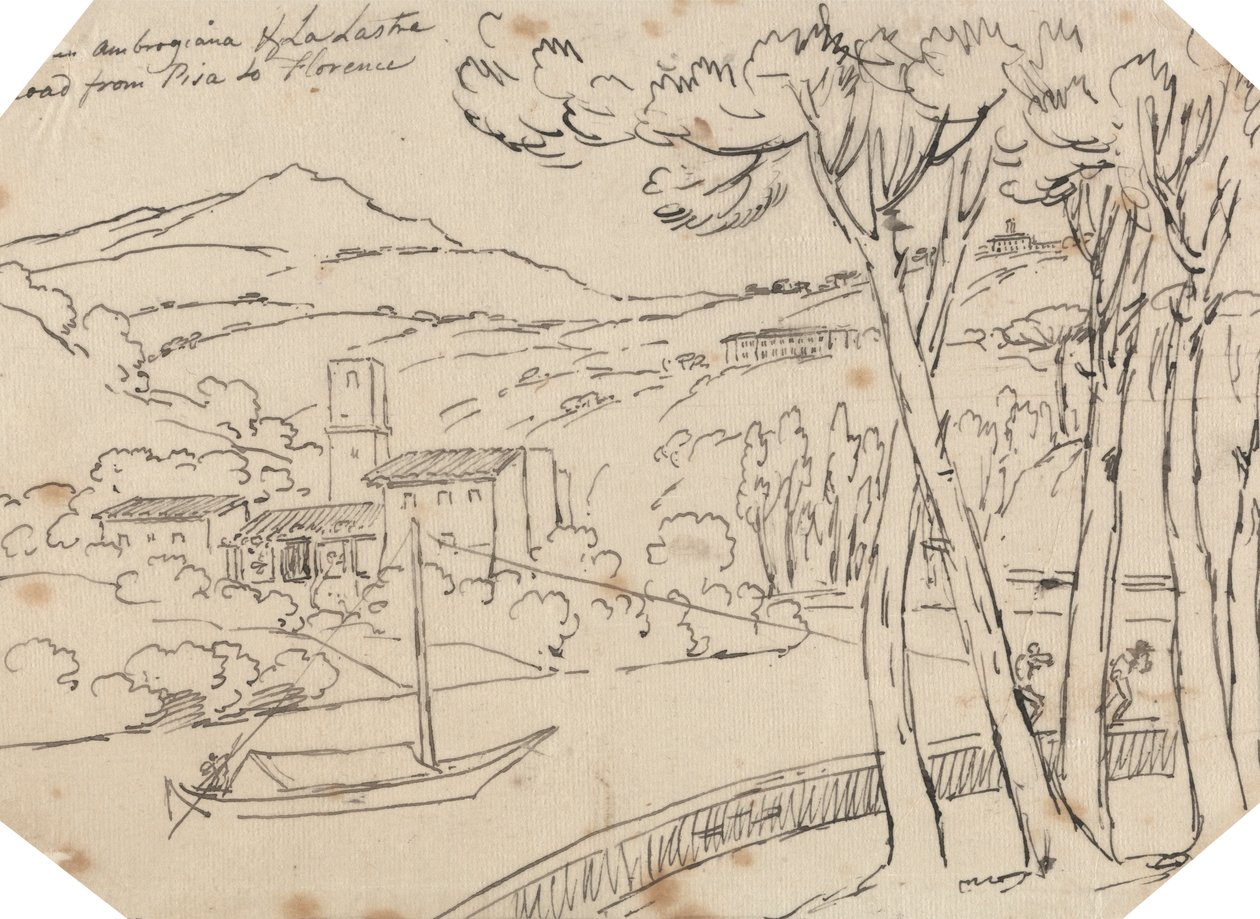 Tussen Ambrogiana en La Lastra door John Robert Cozens