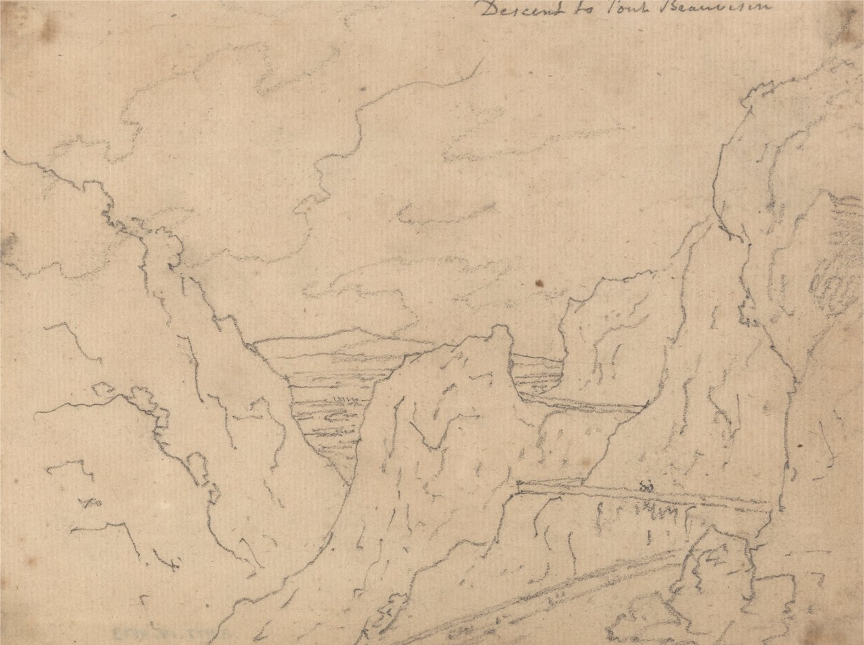 Afdaling naar Pont de Beauvoisin door John Robert Cozens