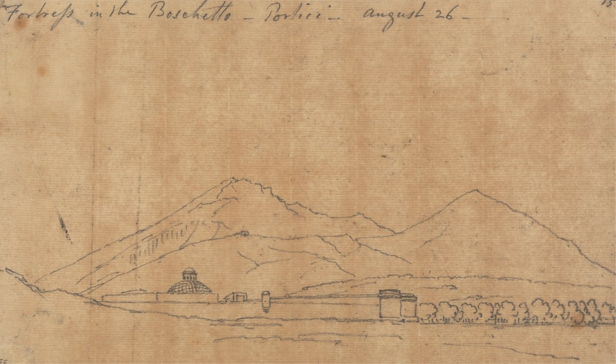 Fort in de Boschetto, Portici, 26 augustus door John Robert Cozens