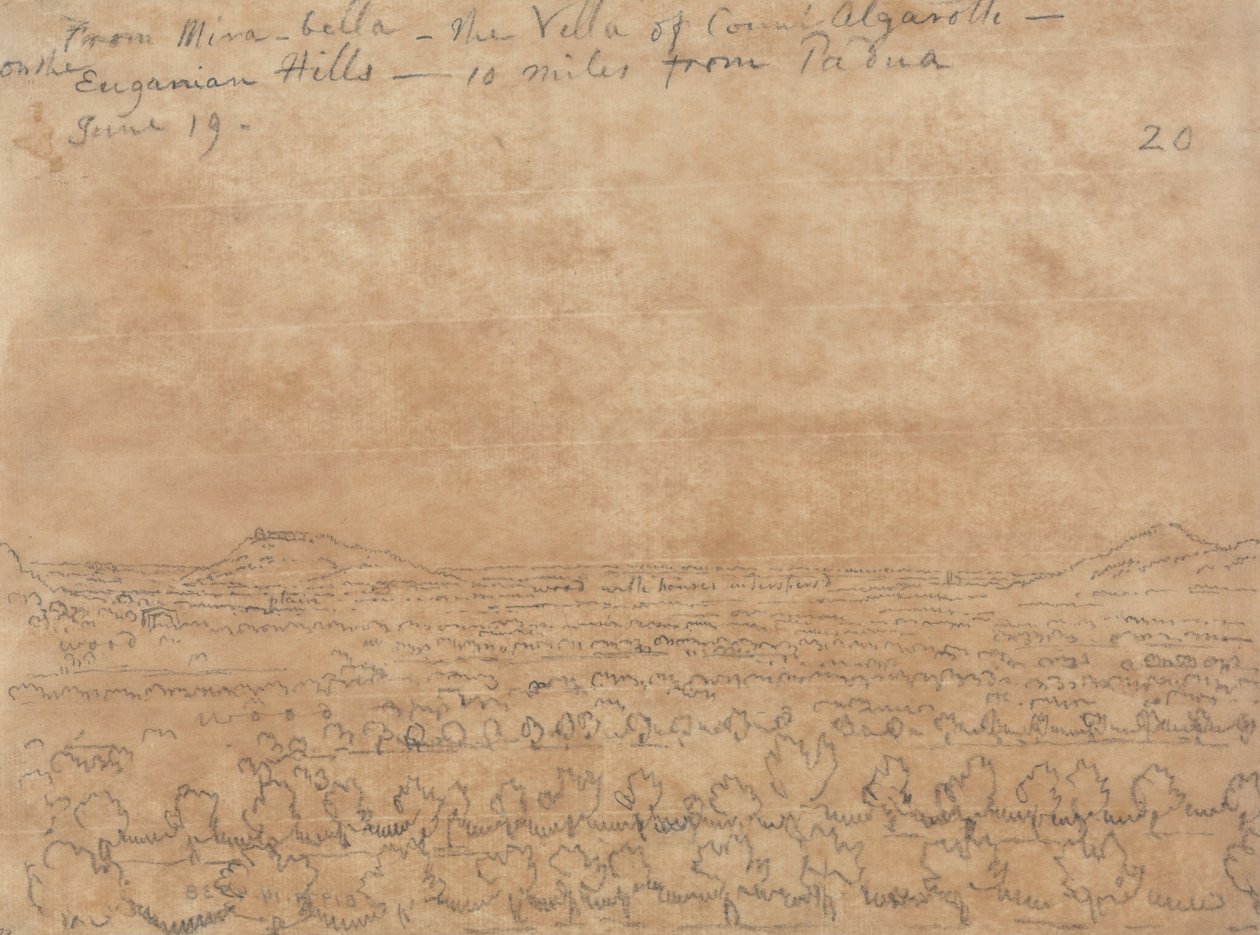 Van Mirabella, de villa van graaf Algarotti op de Euganeese heuvels door John Robert Cozens