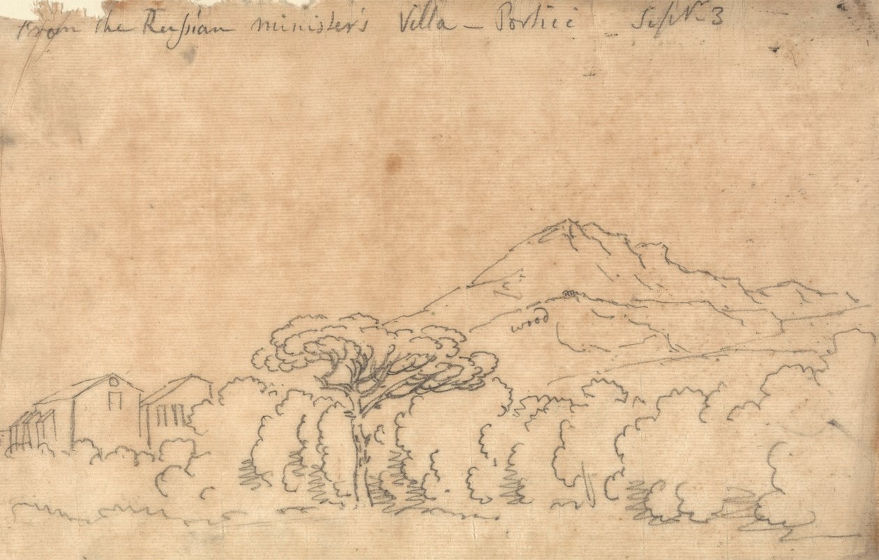 Van het Paleis in Portici, 7 September door John Robert Cozens