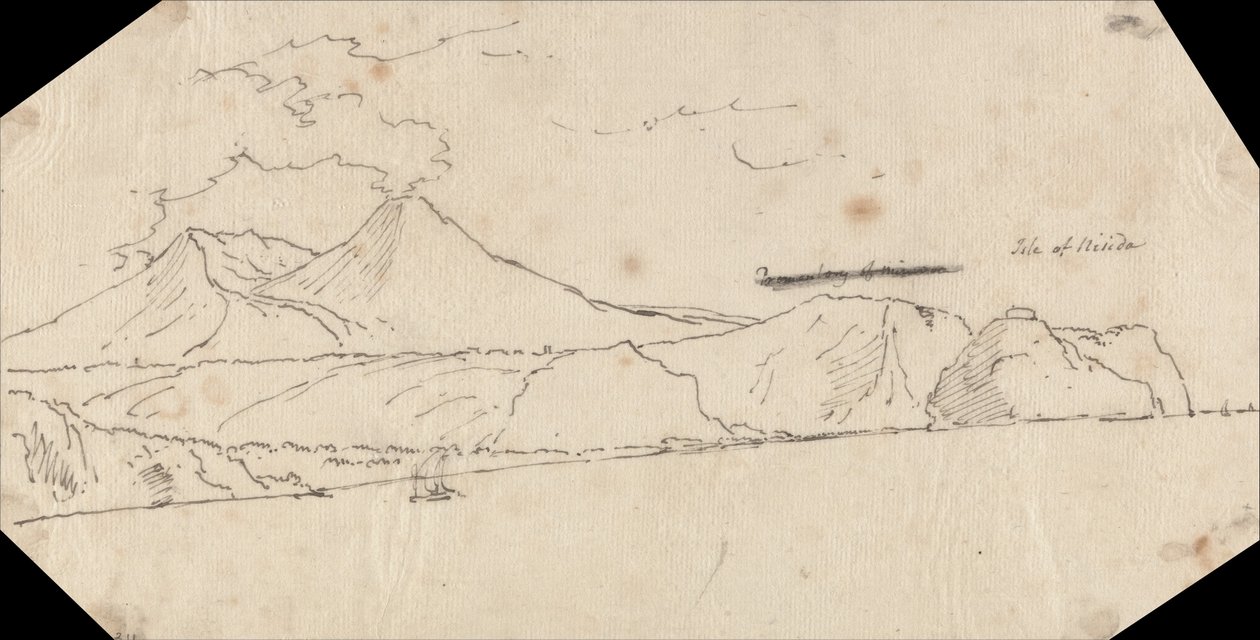Eiland Nisida door John Robert Cozens