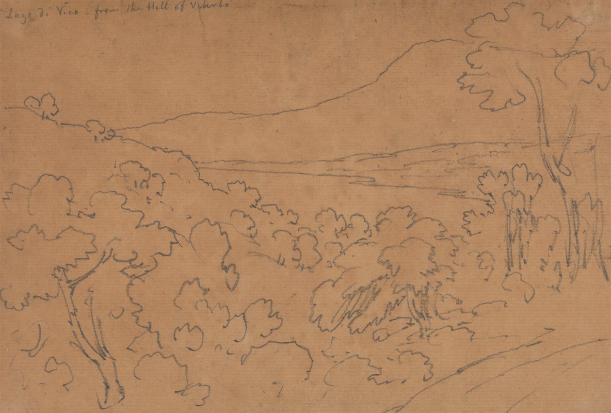 Lago di Vico vanaf de Heuvel van Viterbo door John Robert Cozens