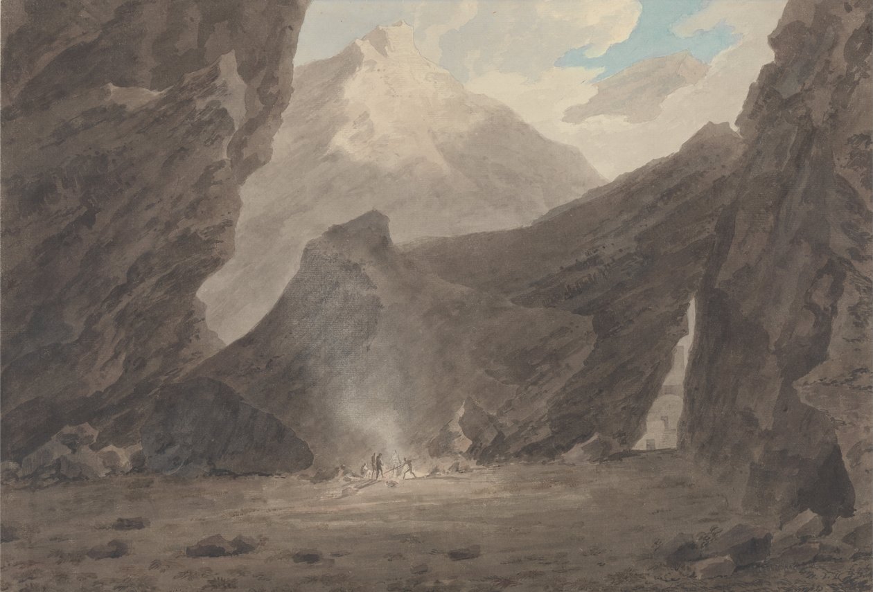 In de buurt van Chiavenna in Graubünden door John Robert Cozens