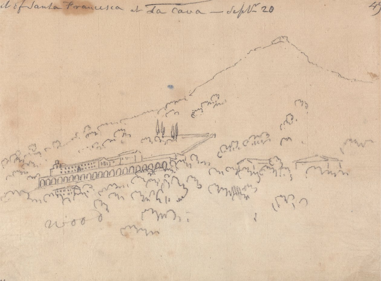 Santa Francesca bij La Cava, 20 september door John Robert Cozens
