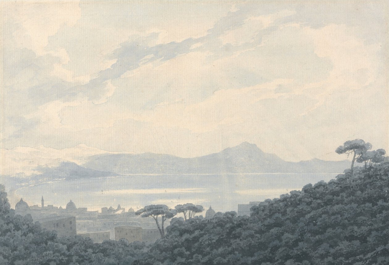 De Baai van Napels vanaf Capodimonte, Italië door John Robert Cozens