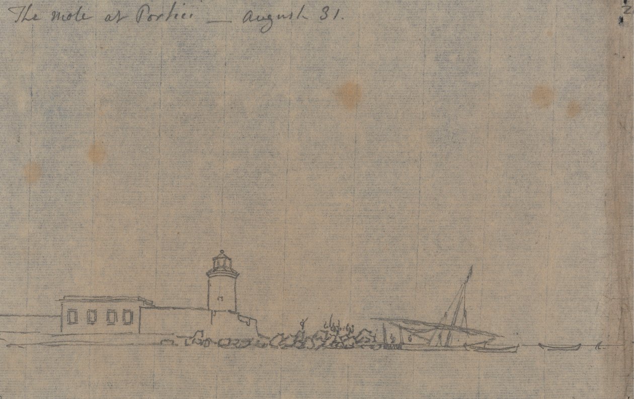 De Pier bij Portici, 31 Augustus door John Robert Cozens