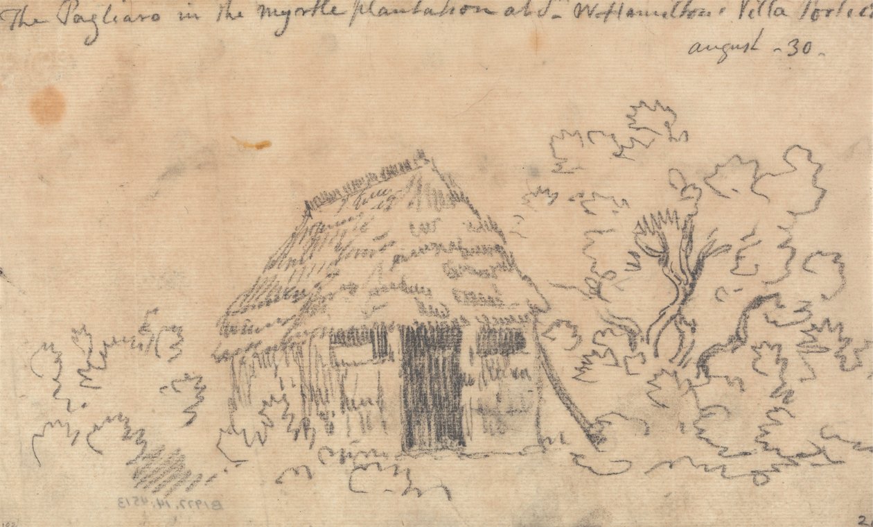 De Pagliaro in de Mirteplantage bij de Villa van Sir William Hamilton, Portici door John Robert Cozens