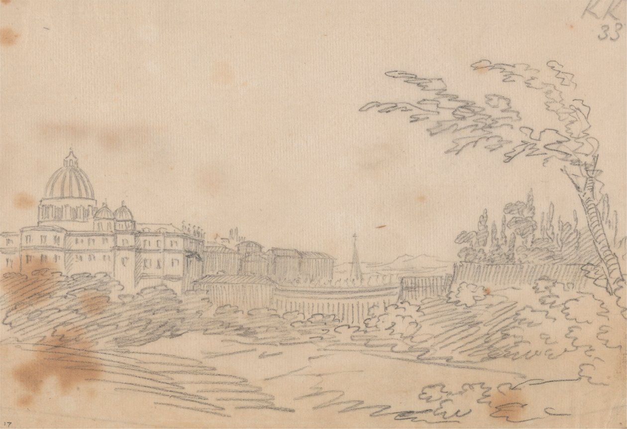 Zicht op het Vaticaan door John Robert Cozens