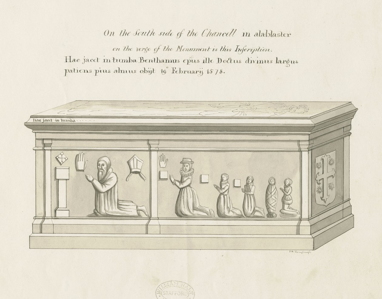 Eccleshall Kerk - Graf van Bisschop Bentham door John Robert Fernyhough