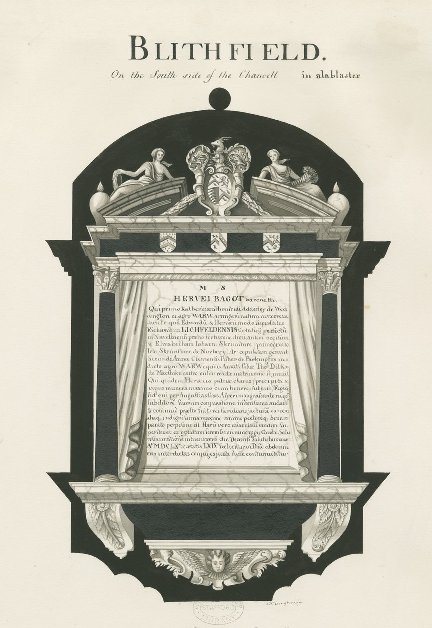 Tablet in Blithfield Kerk - Sir Hervey Bagot, Bart. door John Robert Fernyhough