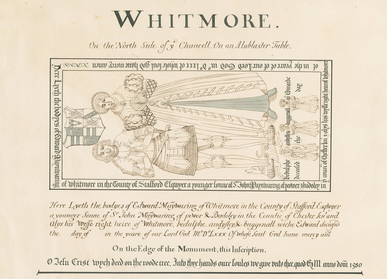 Whitmore Kerk - Gedenkteken voor Edward Maynwaring door John Robert Fernyhough