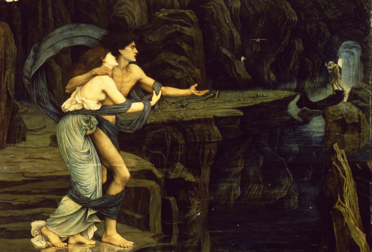 Orpheus en Eurydice aan de Oevers van de Rivier Styx door John Roddam Spencer Stanhope