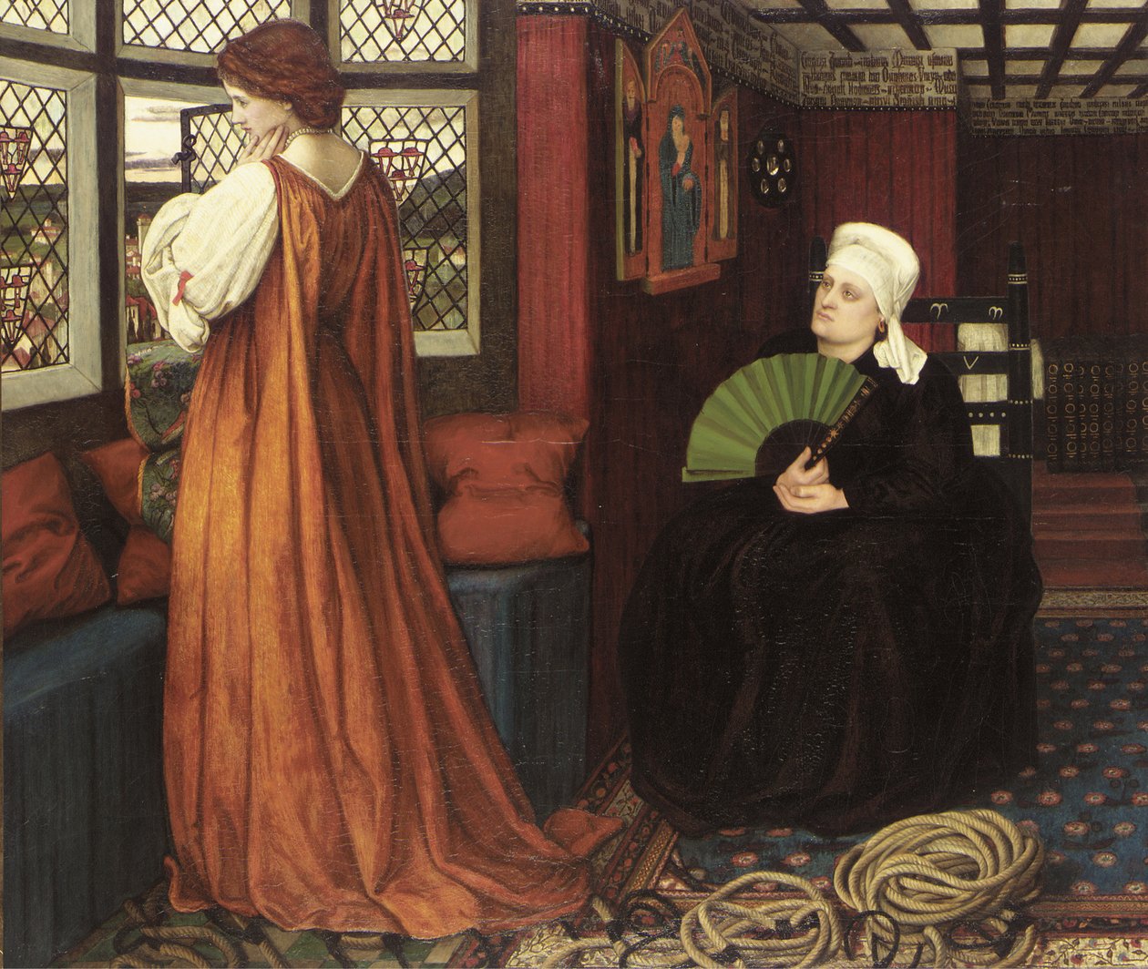 Pre-Raphaelite schilderijen: Julia en haar Verpleegster door John Roddam Spencer Stanhope
