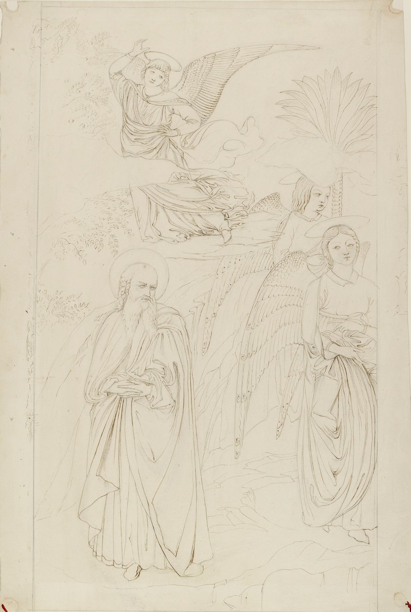 Tekening van Abraham die Afscheid Neemt van de Engelen van Benozzo Gozzoli door John Ruskin