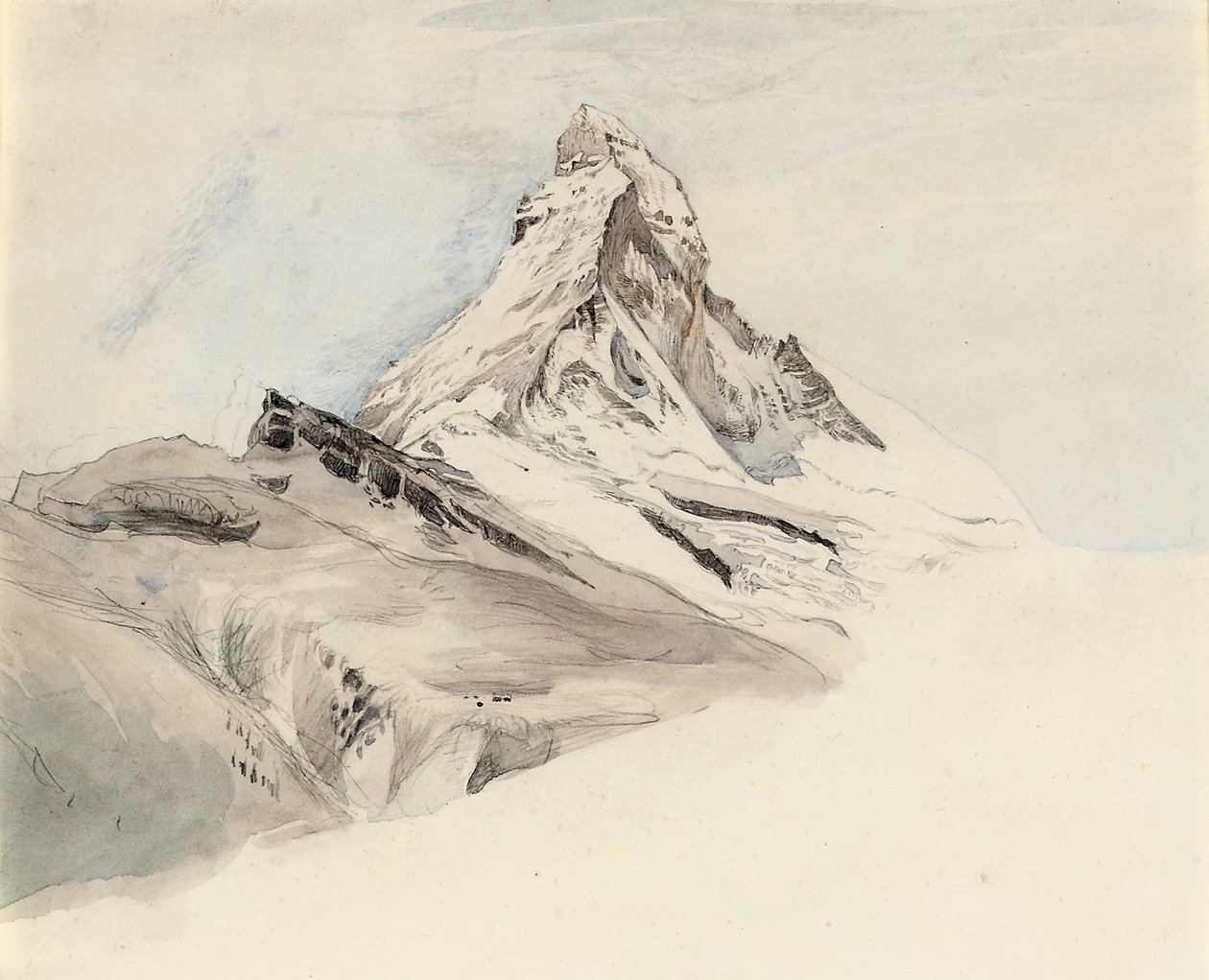 De Matterhorn, Zwitserland, vanuit het Noordoosten, 1849 door John Ruskin