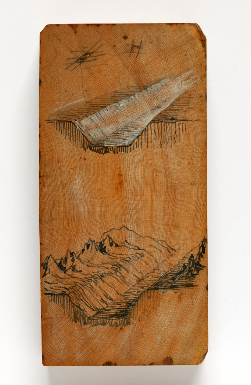 De greppel van de vallei van Chamonix en de toppen boven de greppel, c.1856 door John Ruskin