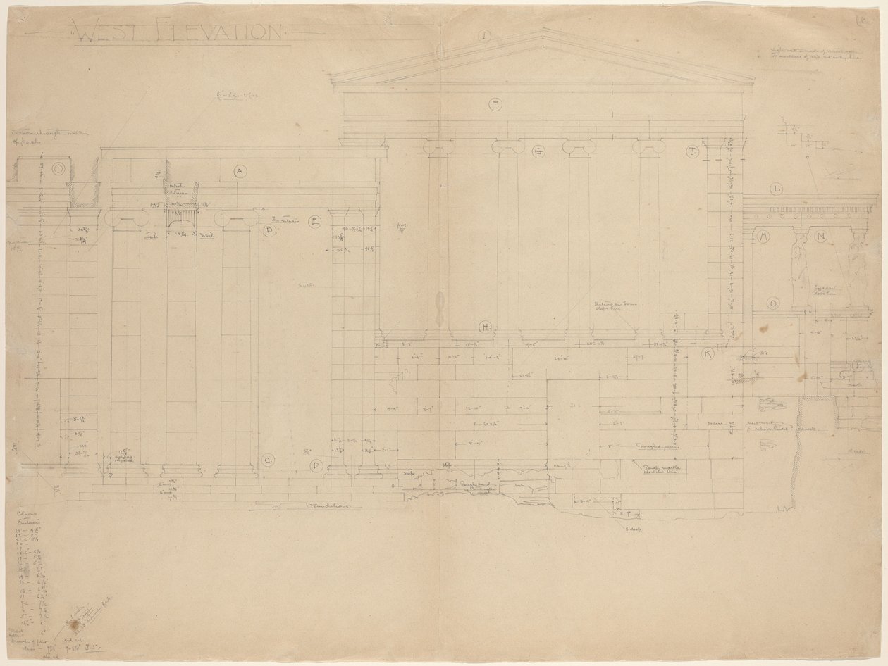 Het Erechtheion, Westelijke Gevel (linkerhelft) door John Russell Pope